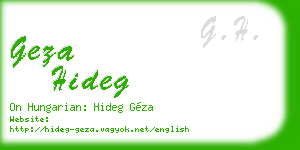 geza hideg business card